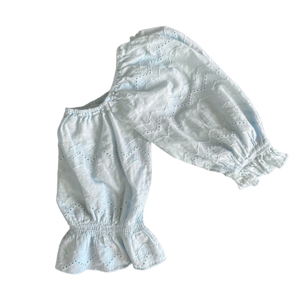 Light Blue Eyelet Women's Top